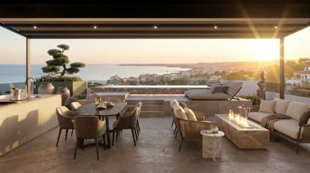 Rendering fotorealistico di interno - Veranda al tramonto - Archivision Studio