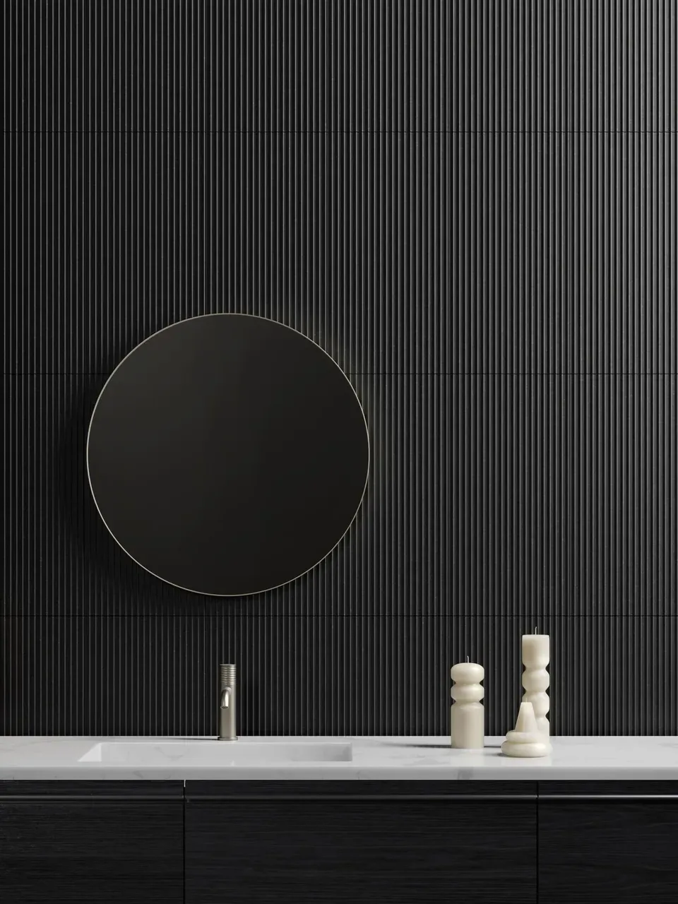 Rendering 3D di prodotto - Piastrelle nere rilievo - Archivision Studio