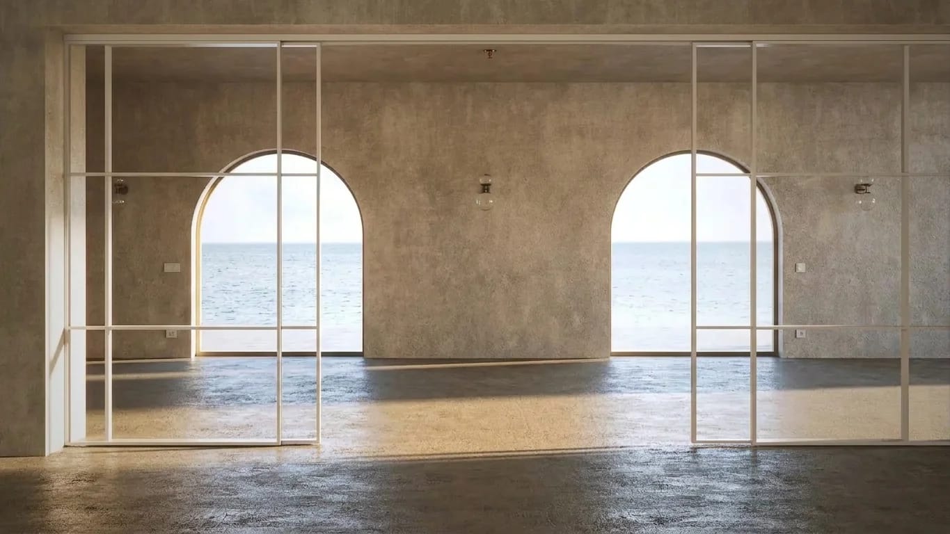 Soggiorno vuoto prima dello staging virtuale