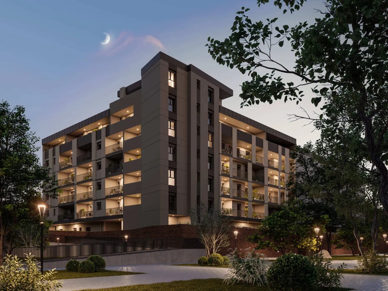 Rendering fotorealistico di esterno - Complesso residenziale bologna 2 - Archivision Studio