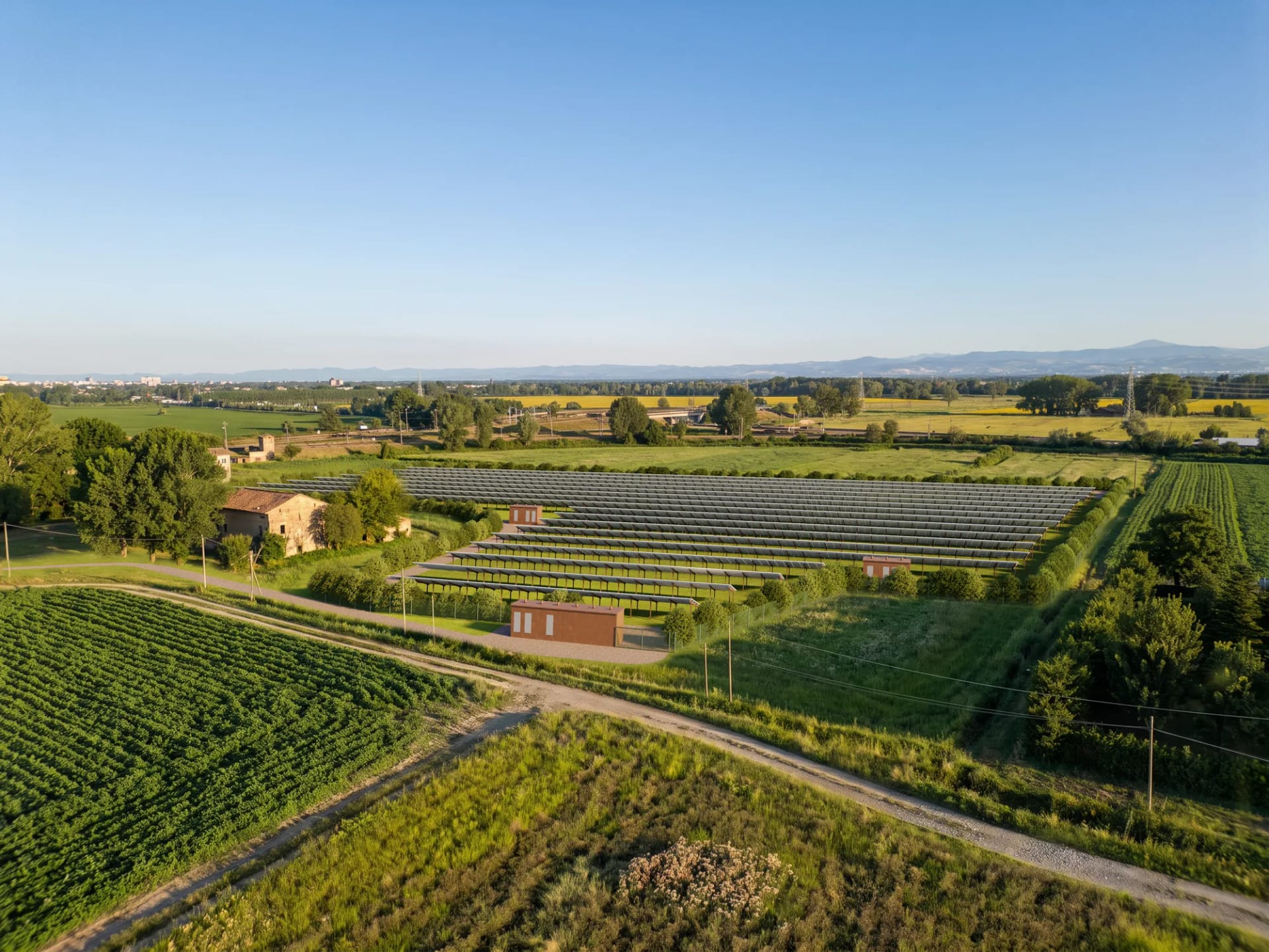 Fotoinserimento dell’impianto fotovoltaico in esercizio con la cabina di consegna