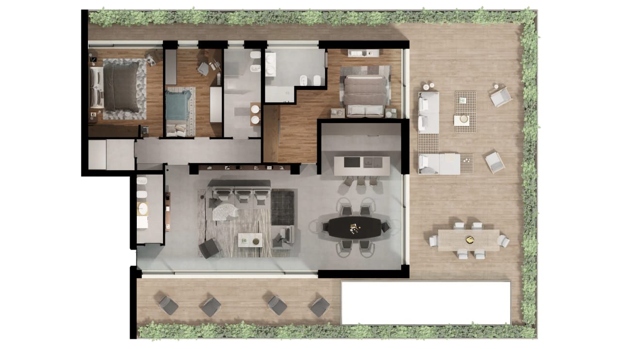 Planimetria - Planimetria arredata 3d 015 - Archivision Studio