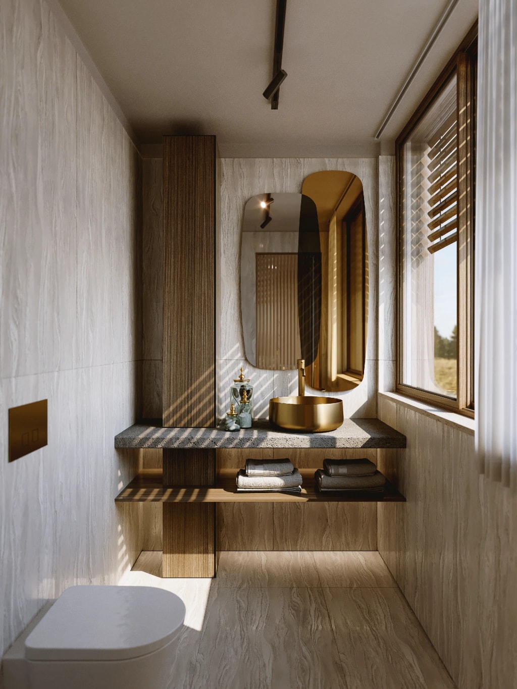 Interior rendering of a luxury apartment