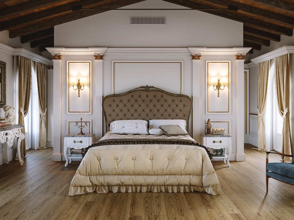 Interior render of a master bedroom