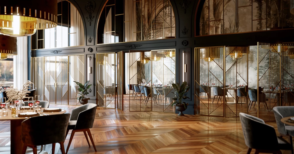 Atmospheric interior with dramatic light