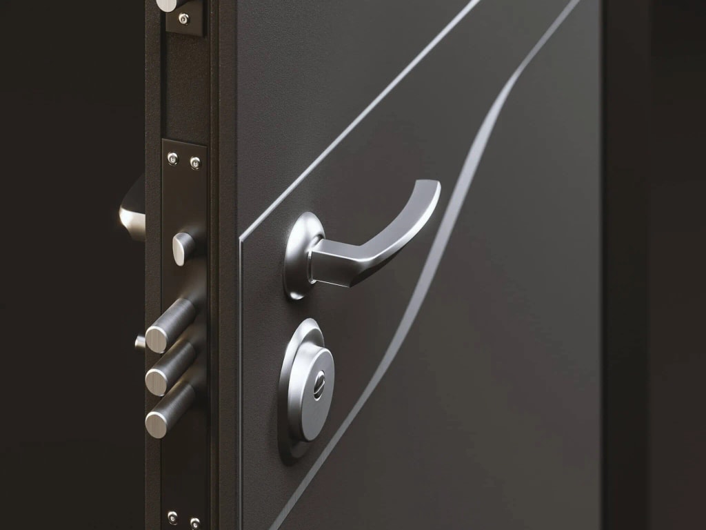 Rendering 3D di prodotto - Serratura porta dettaglio - Archivision Studio