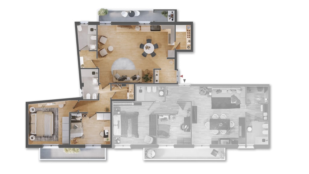 Planimetria - Planimetria arredata 3d 022 - Archivision Studio Planimetria - Planimetria arredata 3d 022 - Archivision Studio