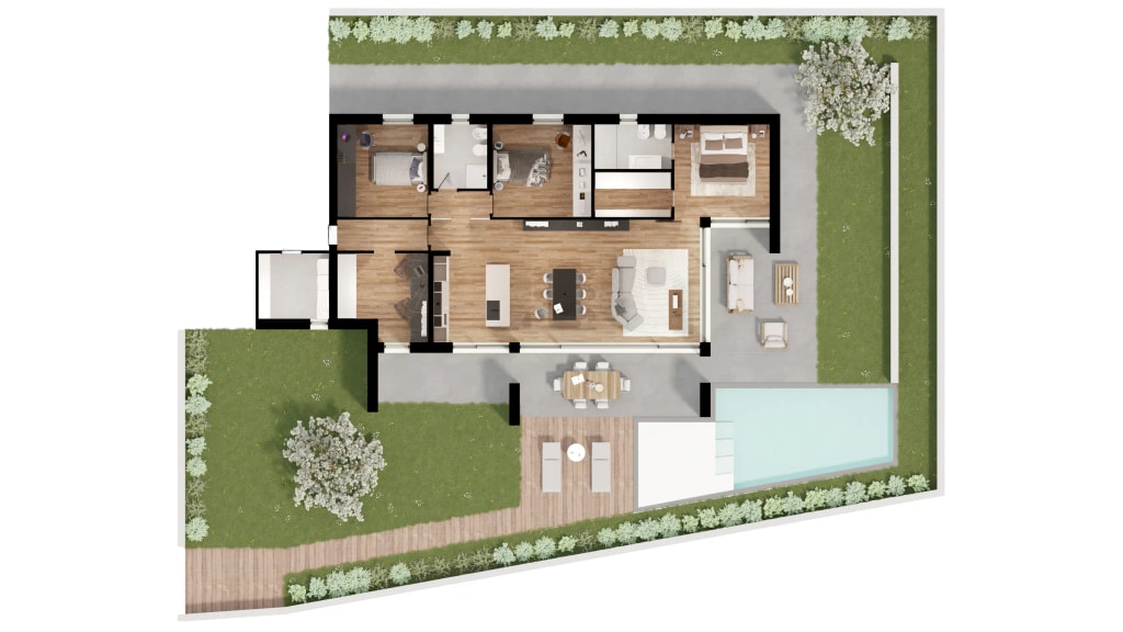 Planimetria - Planimetria arredata 3d 025 - Archivision Studio Planimetria - Planimetria arredata 3d 025 - Archivision Studio