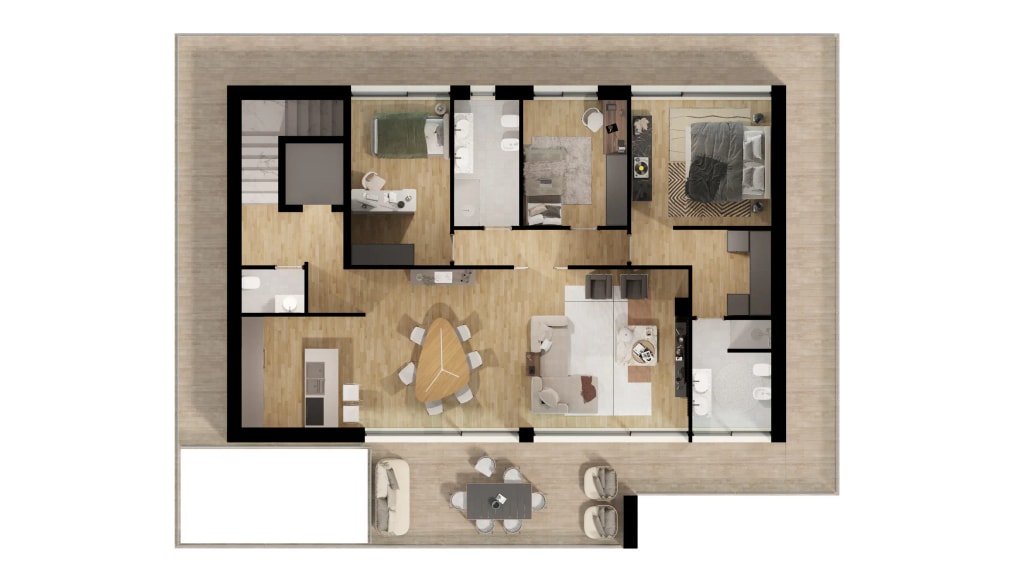 Planimetria - Planimetria arredata 3d 030 - Archivision Studio Planimetria - Planimetria arredata 3d 030 - Archivision Studio