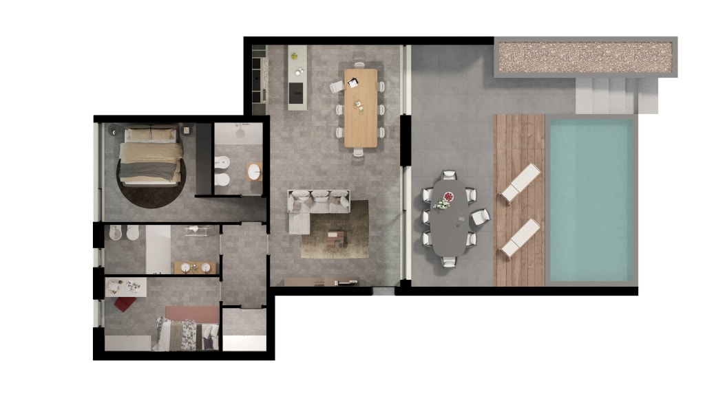 Planimetria - Planimetria arredata 3d 035 - Archivision Studio Planimetria - Planimetria arredata 3d 035 - Archivision Studio