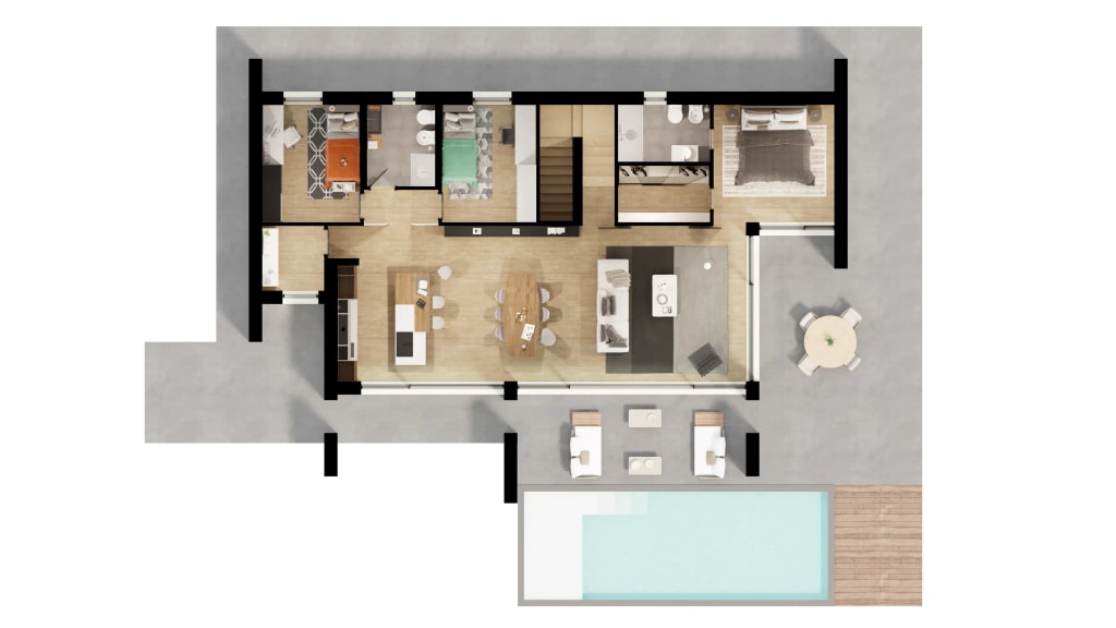Planimetria - Planimetria arredata 3d 037 - Archivision Studio Planimetria - Planimetria arredata 3d 037 - Archivision Studio